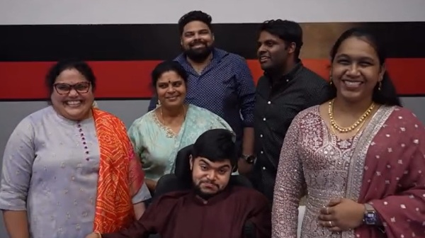 Napoleon s son Dhanush celebrated his 27th birthday with wife Akshaya