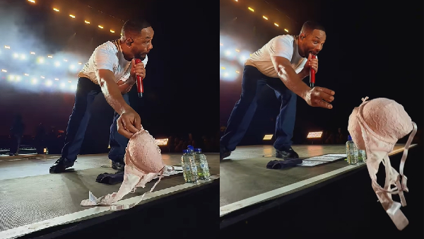 Fan Girl Who Throw Her Bra On Hollywood Actor Will Smith Rap Performance Stage Fan Girl Who Throw Her Bra On Hollywood Actor Will Smith Rap Performance Stage