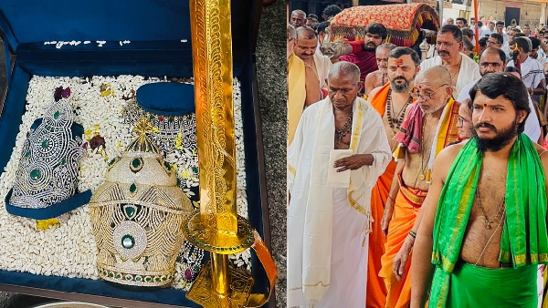 Ilayaraja Gave as present Diamond Crowns And Golden Knife To Kolluru Shri Mookambika Devi Temple
