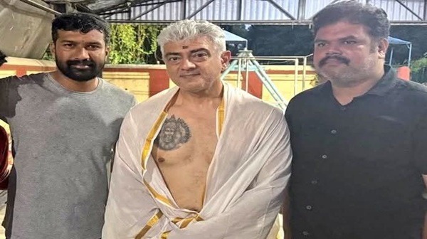 Ajith Kumar Visits His Family Temple in Kerala here are Details about the tattoo he has on his chest