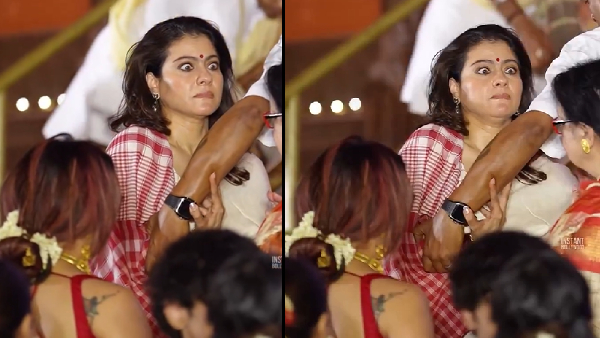 Actress Kajol Durga Puja Video Goes Viral After Man Inappropriately Touches Her- Umair Sandhu Shares Video
