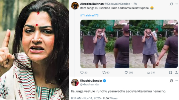 Khushbu Sundar slams Netizen for making worst troll about Rajinikanth and Sundar C