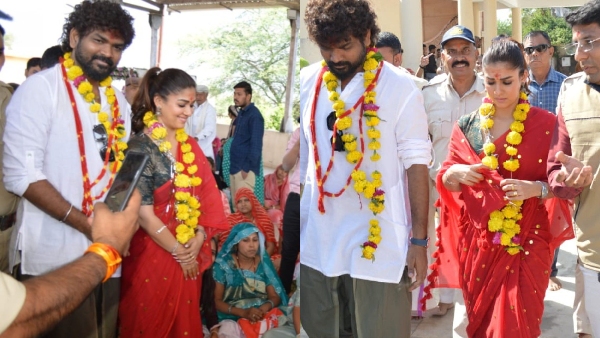 Actress Nayanthara visits Shri Chintaman Ganesh Temple in Ujjain With Sreeleela and Vignesh Shivan