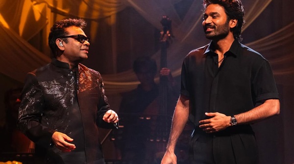Dhanush and A R Rahman performed on the same stage for a song from the film Tere Ishq Mein