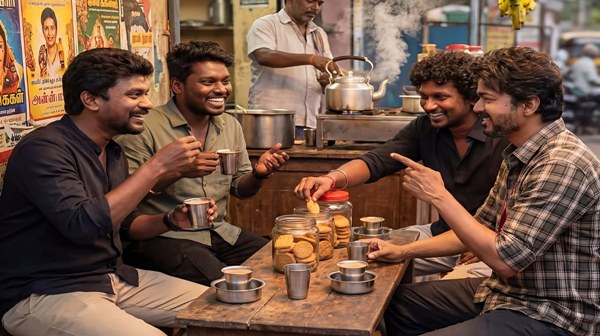 AI Photos of Top Tamil Music Directors and Filmmakers at a Tea shop Go Viral AI Photos of Top Tamil Music Directors and Filmmakers at a Tea shop Go Viral