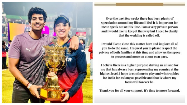 Smriti Mandhana wedding cancelled