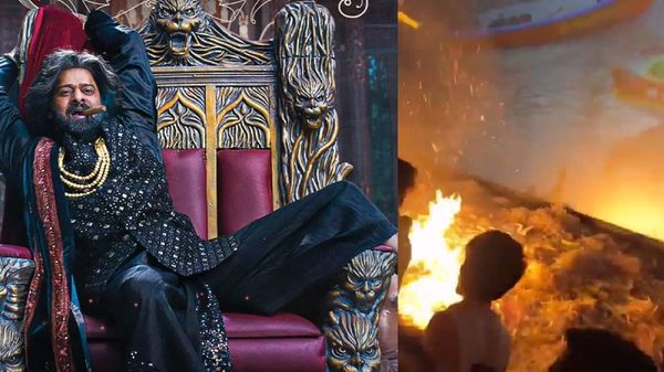 The RajaSaab Show Halted After Fire Breaks Out During Prabhas On-Screen Entry As Fans Celebrate Video