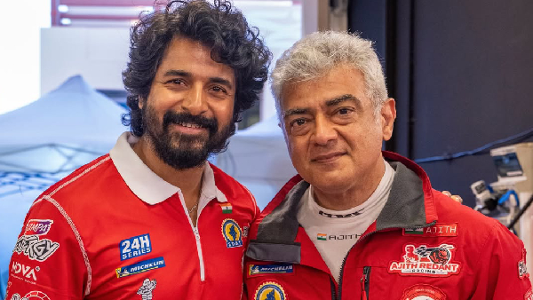 Sivakarthikeyan gives a kiss to Ajith Kumar in Abu Dhabi Viral Video of heartfelt hug goes trending