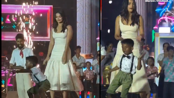 Pooja Hegde and Little Boy Dance Amazing energy at Monica Special Event Video goes Viral