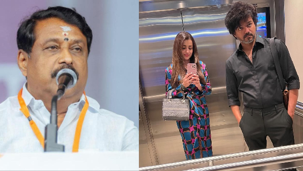 TN BJP President Nainar Nagendran Slams Vijay Should Come Out From Actress Trisha - Controversy