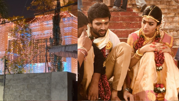 Vijay Deverakonda house is fully decorated with beautiful lights to welcome Bride Rashmika Mandanna Vijay Deverakonda house is fully decorated with beautiful lights to welcome Bride Rashmika Mandanna