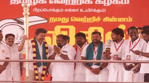 Vijay Criticises DMK and Stalin at Thanjavur Meeting Karunanidhi Remark Sparks Debate
