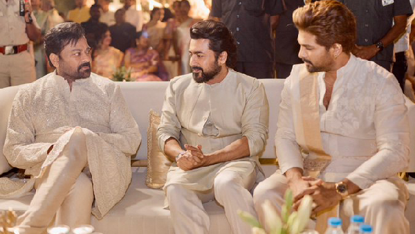 Suriya Greets Chiranjeevi at Allu Sirish Wedding Fans Miss Jyothika