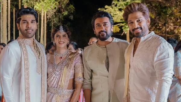 Suriya Greets Chiranjeevi at Allu Sirish Wedding Fans Miss Jyothika