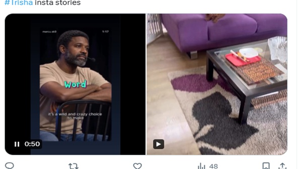 Trisha Krishnan s Betrayal Insta Story Goes Viral Amid Vijay Sangeetha Buzz Trisha Krishnan s Betrayal Insta Story Goes Viral Amid Vijay Sangeetha Buzz