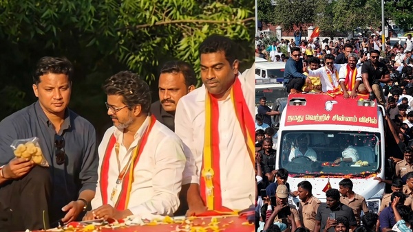 Fans throwed Pori Urundai packet to Vijay at Tiruvallur to Chennai Rally