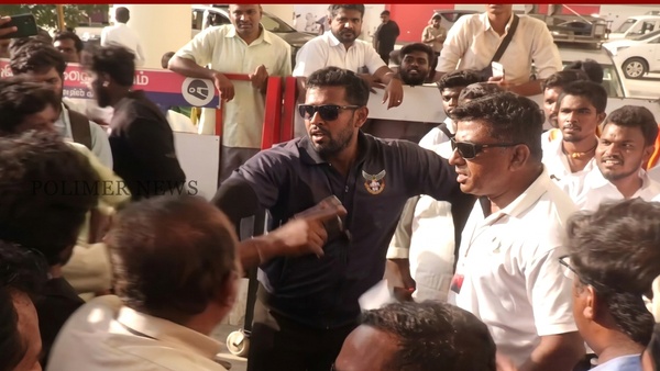 Scuffle at Trichy Airport Vijay s Bouncer Assaults Journalist Sparks Tension