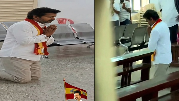 Vijay Prays at Church in Trichy Viral Visuals from Election Campaign