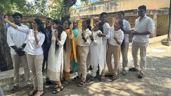 Simbu to Sibiraj comes to cast vote with White and Brown dress code and many college girls also