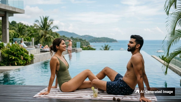 Popular Actor Son enjoys Summer Holidays with Young Heroine in an Island