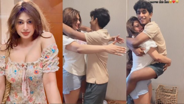 Srilankan Actress Piumi Hansamali slammed by fans due to she lift his 19 year old son on her lap