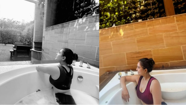 Summer Special Shrusti Dange shares her bath tub glamour photos at the hillstation vacation