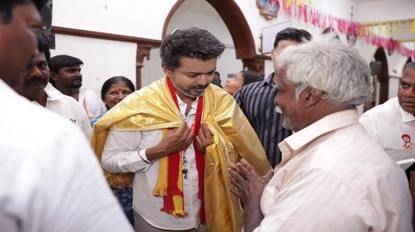 Did Vijay Wear a Knee Cap While Praying Trichy Church Visit Sparks Debate