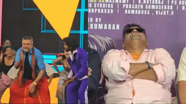 Jayaram stuns Sandy Master with his fast dance moves at Parimala and Co Audio Launch Jayaram stuns Sandy Master with his fast dance moves at Parimala and Co Audio Launch