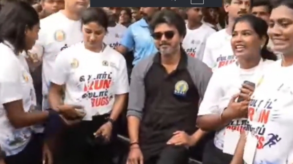 Tamil Nadu CM Vijay Joins Anti-Drug Marathon on International Day Against Drug Abuse Video Goes Viral