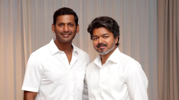 Vishal Reveals His Heartwarming Conversation with Tamil Nadu CM Vijay at Magudam Audio Launch