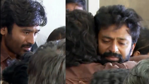 Dhanush Pays Final Respect to Bhagyaraj Emotional Hug With Shanthanu Leaves Fans Moved