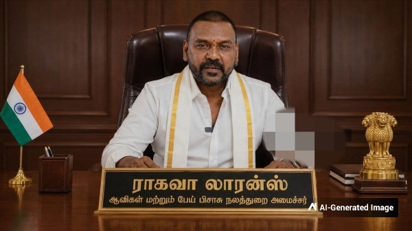 Raghava Lawrence s Political Entry Sparks Viral Ghost Welfare Minister Meme Raghava Lawrence s Political Entry Sparks Viral Ghost Welfare Minister Meme