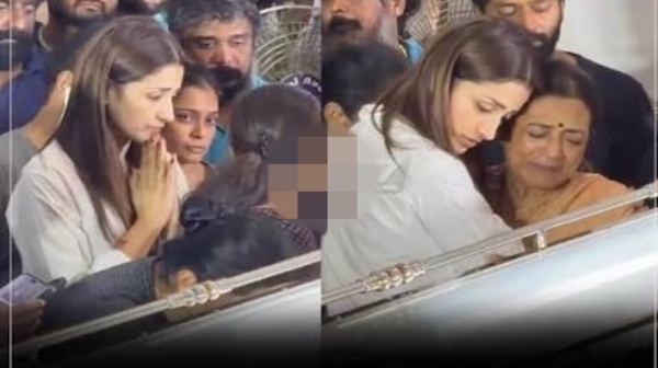 Trisha Breaks Down at K Bhagyaraj s Funeral Consoles Poornima Shanthanu and Family