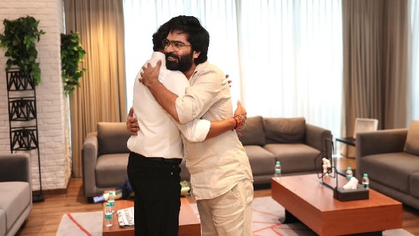 CM Vijay and Simbu recent meet meme gets attention among fans CM Vijay and Simbu recent meet meme gets attention among fans