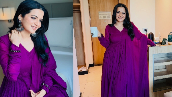 DD Neelakandan Turns Purple Queen Her Stylish Photos and Heartwarming Caption Win Fans Online