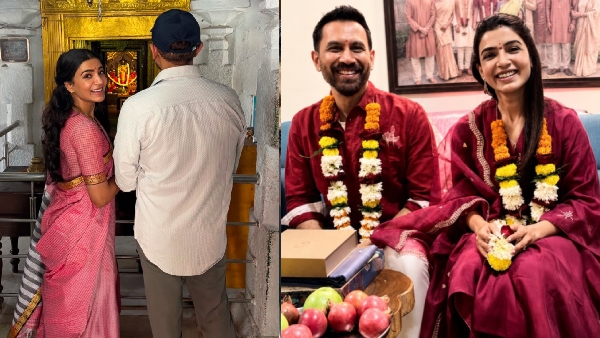 Pregnant Samantha Visits Temple With Husband Raj Nidimoru Adorable Photos Go Viral Pregnant Samantha Visits Temple With Husband Raj Nidimoru Adorable Photos Go Viral