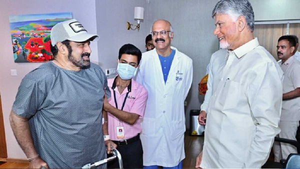 Balakrishna Hospitalised After Knee Surgery Andhra CM Chandrababu Naidu Visits Actor in Hyderabad