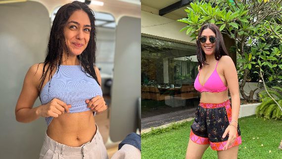 బికినీలో సీతా రామం హీరోయిన్ ఓపెన్ హాట్ షో.. తడిచిన ఎద, నాభి, లెగ్స్ అందాలు ఘాటుగా చూపిస్తూ!
