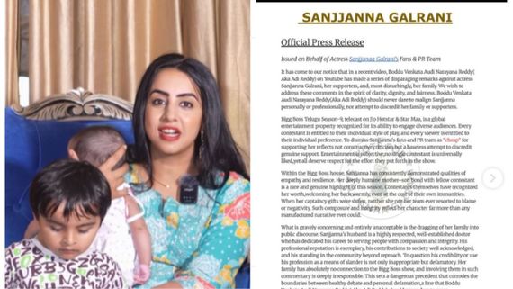 ఫ్యామిలీ జోలికి రావొద్దు.. బిగ్ బాస్ రివ్యూయర్ పై సంజన టీం వార్నింగ్