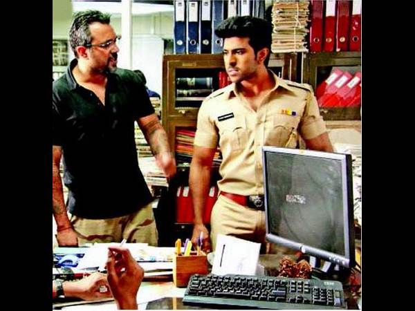 'జంజీర్' సెట్ పై రామ్ చరణ్ సాహసం (లీకైన ఫోటోలు)