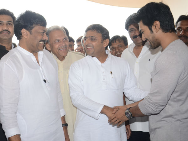 UP CM meets Chiranjeevi ,Ram Charan! UP CM meets Chiranjeevi ,Ram Charan!