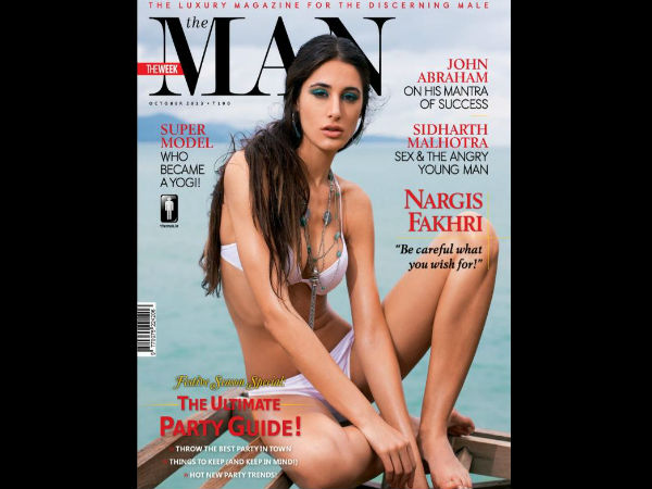 Nargis Fakhri on the cover of The Man Nargis Fakhri on the cover of The Man