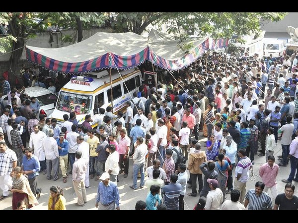 చక్రి నివాసం వద్ద...