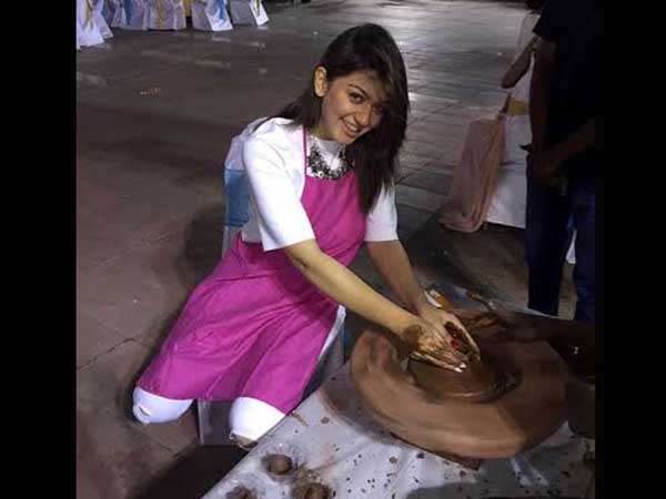 Photo:Hansika preparing clay pots Photo:Hansika preparing clay pots