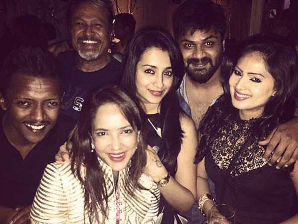 Photo :Trisha Partying with Manchu Lakshmi and Others Photo :Trisha Partying with Manchu Lakshmi and Others