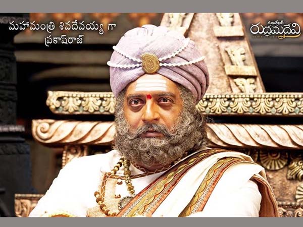 Prakash Raj as Kakatiya Kingdom's Mahamantri Shivadevayya.