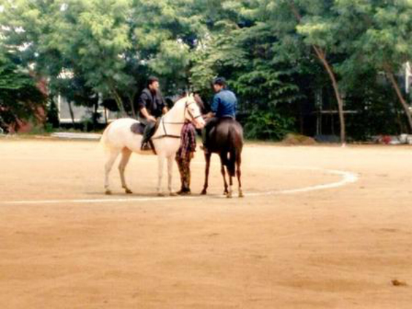 Horse Riding Scenes On Chiranjeevi And Ram Charan In Bruce Lee Horse Riding Scenes On Chiranjeevi And Ram Charan In Bruce Lee