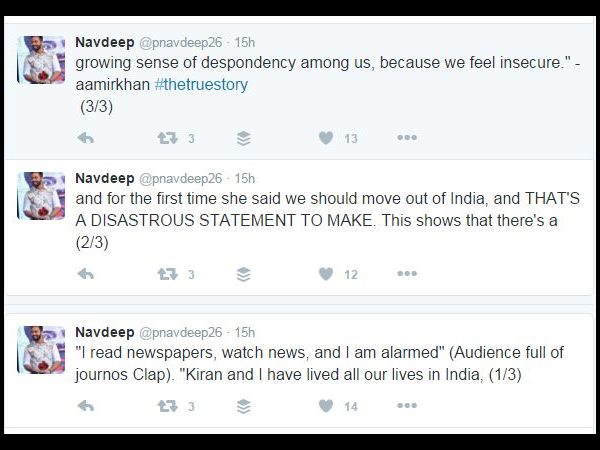 Hero Navdeep supporting Aamir Khan 