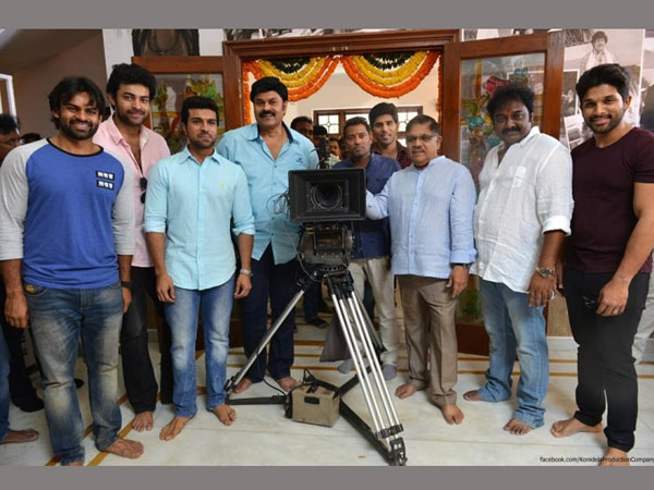 మెగా ఫ్యామిలీ సమక్షంలో చిరంజీవి 150వ సినిమా ప్రారంభం 