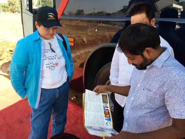  Japanese fan meets NTR on sets